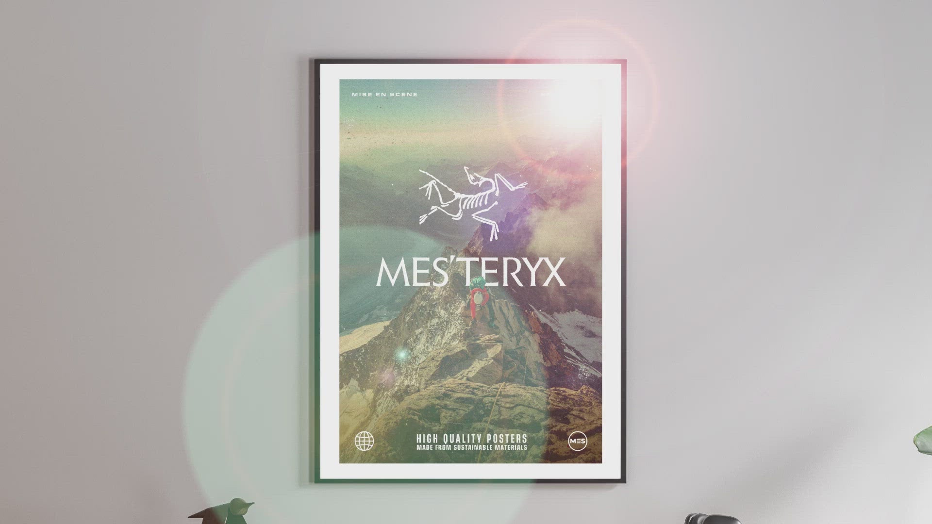 Premium & Sustainable Arc'teryx Poster Print. Hand crafted in the UK from the highest quality paper, created with sustainable FSC paper. Texturised inks, brings the poster to life. Available to purchase with a Polcore Recycled Plastic Frame with Perspex screening to let your print do the talking. 