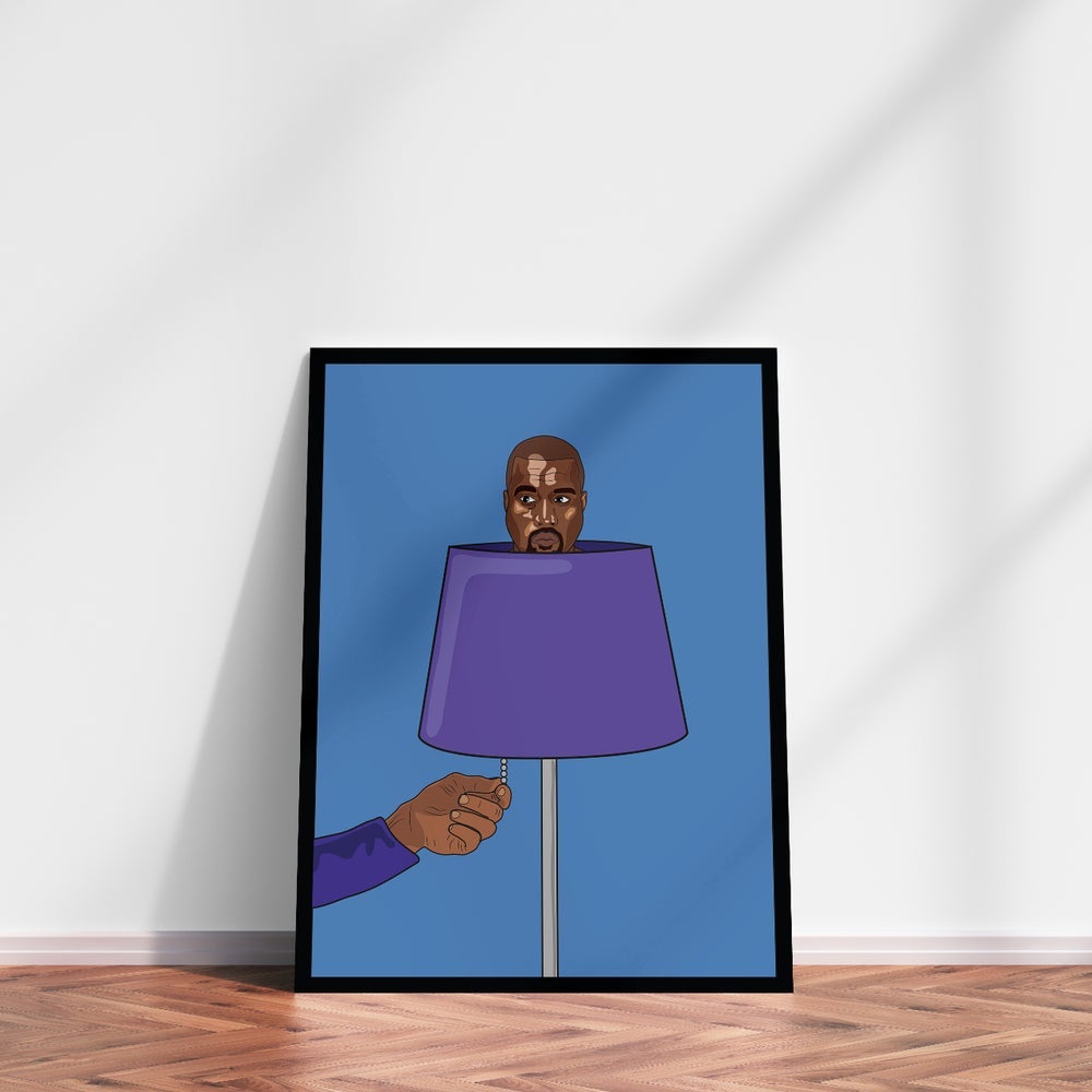 Premium & Sustainable Kanye West Poster Print. Hand crafted in the UK from the highest quality paper, created with sustainable FSC paper. Texturised inks, brings the poster to life. Available to purchase with a Polcore Recycled Plastic Frame with Perspex screening to let your print do the talking. Global Shipping available.