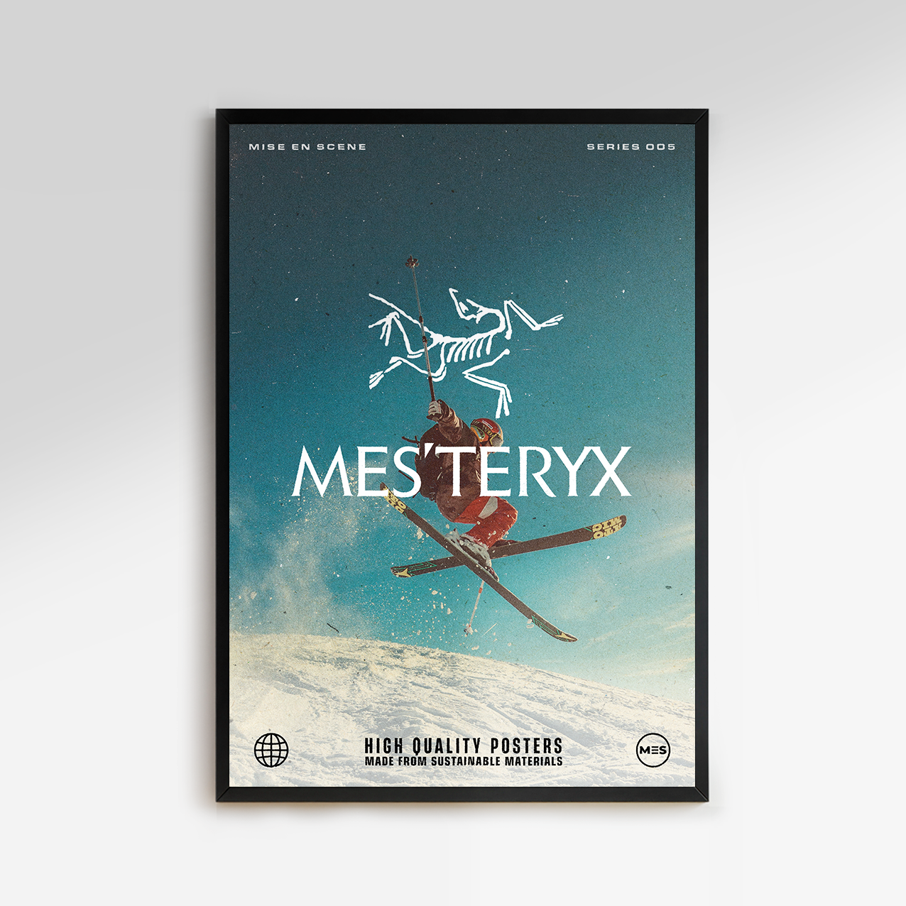 Premium & Sustainable Arc'teryx Poster Print. Hand crafted in the UK from the highest quality paper, created with sustainable FSC paper. Texturised inks, brings the poster to life. Available to purchase with a Polcore Recycled Plastic Frame with Perspex screening to let your print do the talking. 