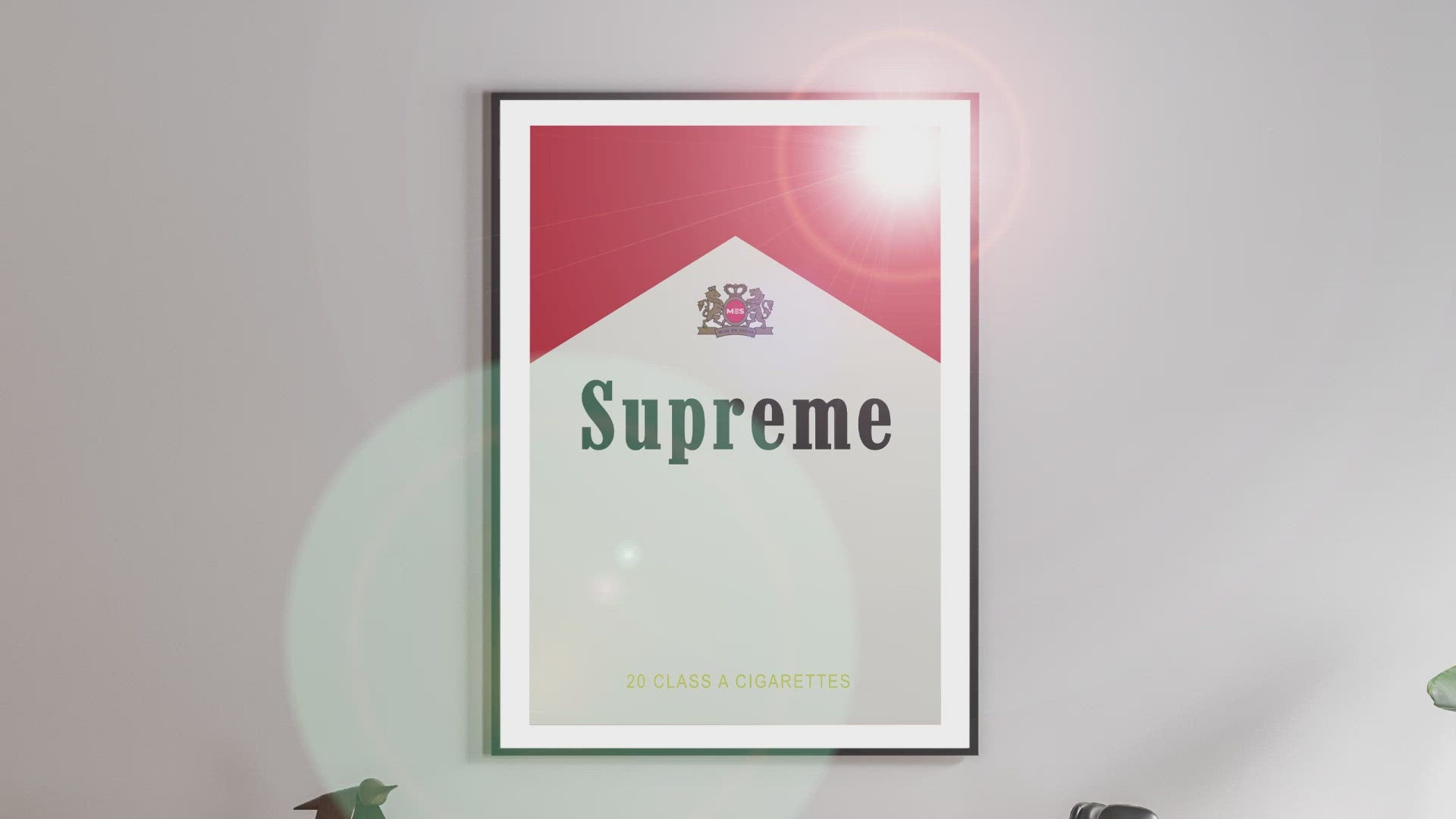 Premium & Sustainable Supreme Marlboro Poster Print. Hand crafted in the UK from the highest quality paper, created with sustainable FSC paper. Texturised inks, brings the poster to life. Available to purchase with a Polcore Recycled Plastic Frame with Perspex screening to let your print do the talking. Global shipping